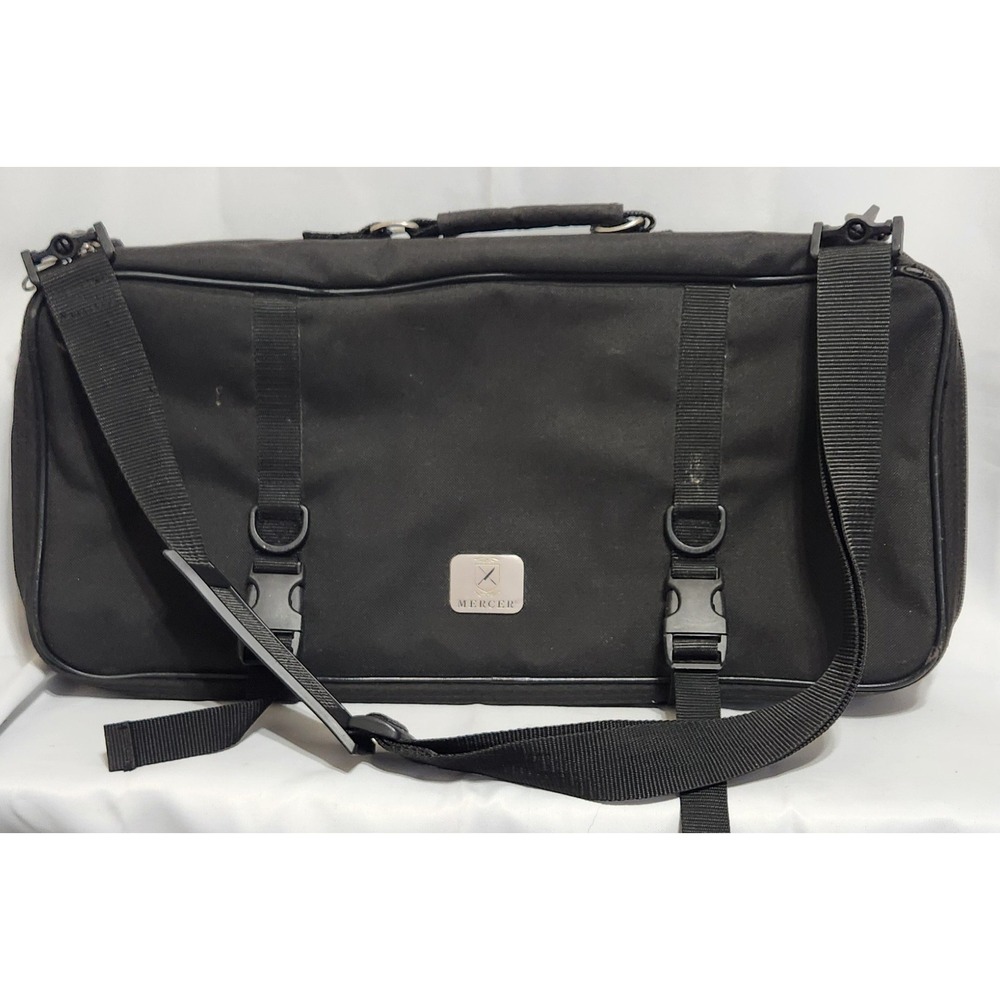 Mercer Culinary Knife Black Nylon Chef Cutlery Case Shoulder Strap 3 compartment